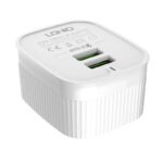 LDNIO Φορτιστής A201 2USB με καλώδιο MicroUSB (Λευκό)
