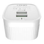 LDNIO Φορτιστής A201 2USB με καλώδιο MicroUSB (Λευκό)