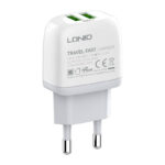 LDNIO Φορτιστής A2219 2USB με καλώδιο MicroUSB (Λευκό)