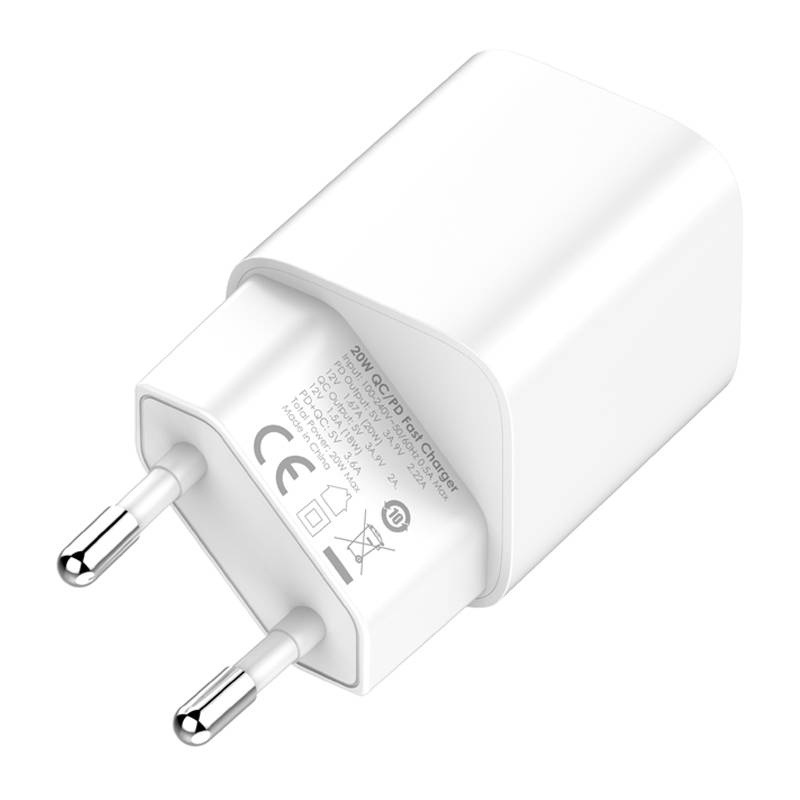 USB-C 20W με Καλώδιο USB-C (Λευκό)