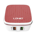 LDNIO Φορτιστής A2405Q 2USB με Καλώδιο USB-C (Λευκό/Κόκκινο)