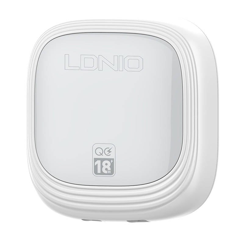 LDNIO Φορτιστής A2512Q 2USB 18W με Καλώδιο USB-C (Λευκό)