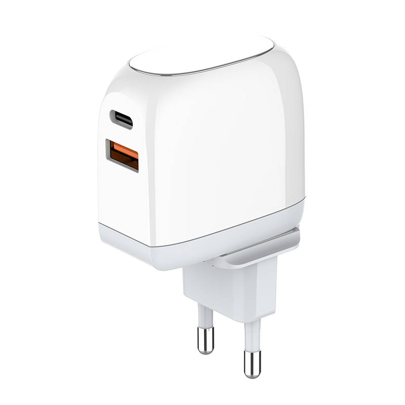 USB-C 30W με Καλώδιο MicroUSB (Λευκό)