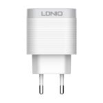 LDNIO Φορτιστής A303Q USB 18W με Καλώδιο Lightning (Λευκό)