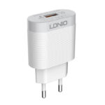 LDNIO Φορτιστής A303Q USB 18W με Καλώδιο Lightning (Λευκό)