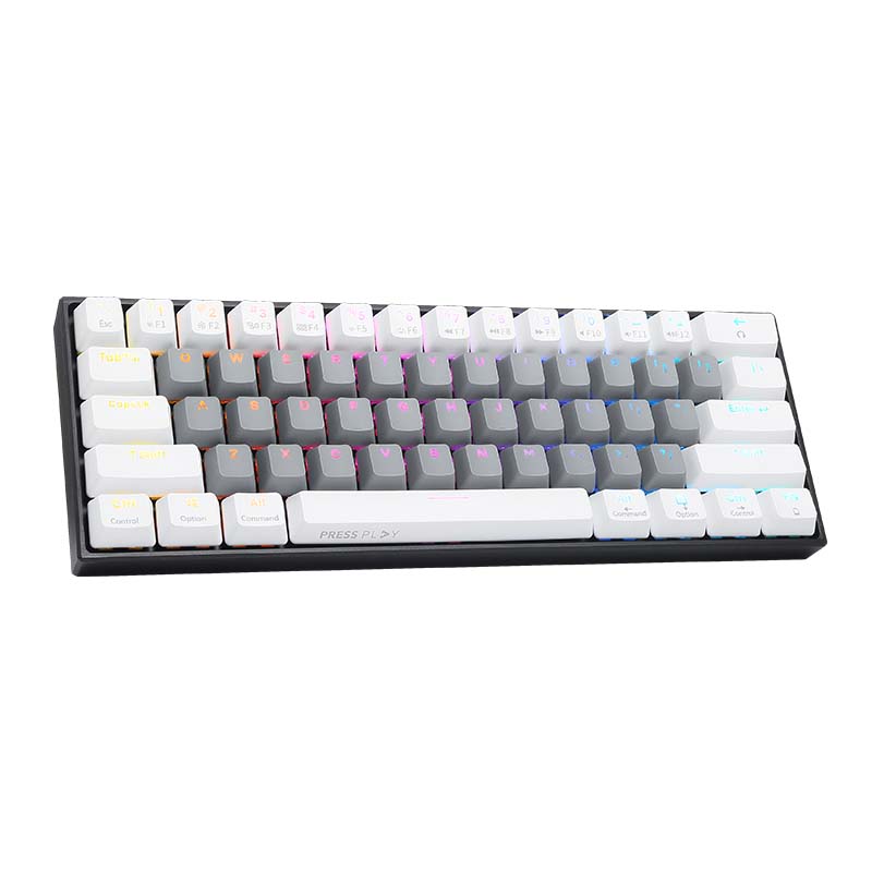 Wireless Mechanical Keyboard Delux KM33 BT RGB (white&grey)