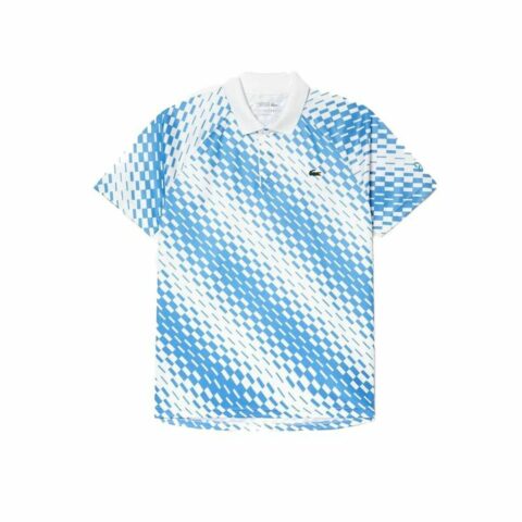 Ανδρική Μπλούζα Polo με Κοντό Μανίκι Lacoste Sport x Novak Djokovic Regular Fit Piqué Μπλε Λευκό