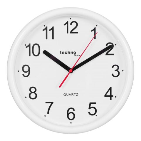Ρολόι Τοίχου Techno Line WT600W Λευκό Μαύρο Κόκκινο Πλαστική ύλη