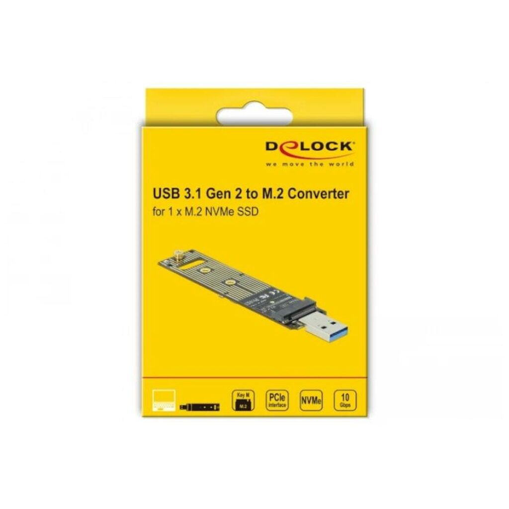 Αντάπτορας για Σκληρό Δίσκο DELOCK 64069 Πράσινο USB USB 3.1 PCIe M.2