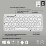 Πληκτρολόγιο Bluetooth με Bάση για Tablet Logitech K380 γαλλικά Λευκό AZERTY