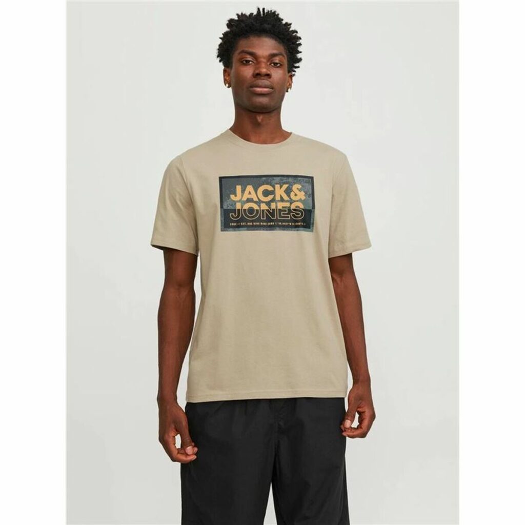 Ανδρική Μπλούζα με Κοντό Μανίκι Jack & Jones logan Γκρι Άντρες