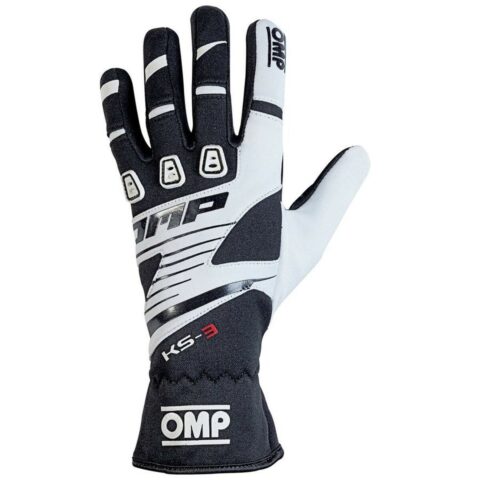 Karting Gloves OMP KS-3 Λευκό/Μαύρο Μαύρο/Λευκό S