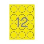 Ετικέτες για Εκτυπωτή Apli Κυκλικό Κίτρινο Στρόγγυλο ø 60 mm