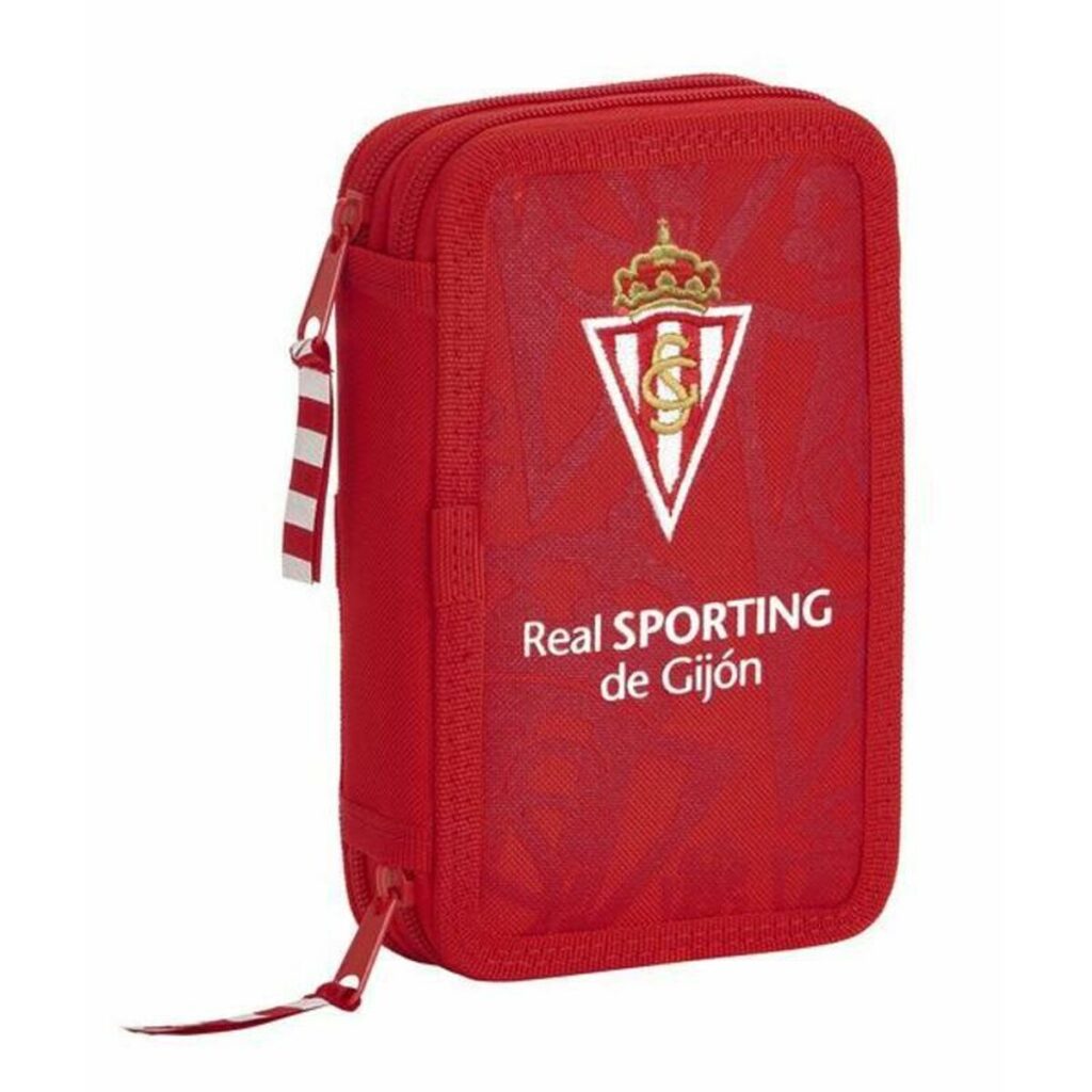 Σακίδιο Πλάτης για τα Μολύβια Real Sporting de Gijón Κόκκινο 12.5 x 19.5 x 4 cm (28 Τεμάχια)
