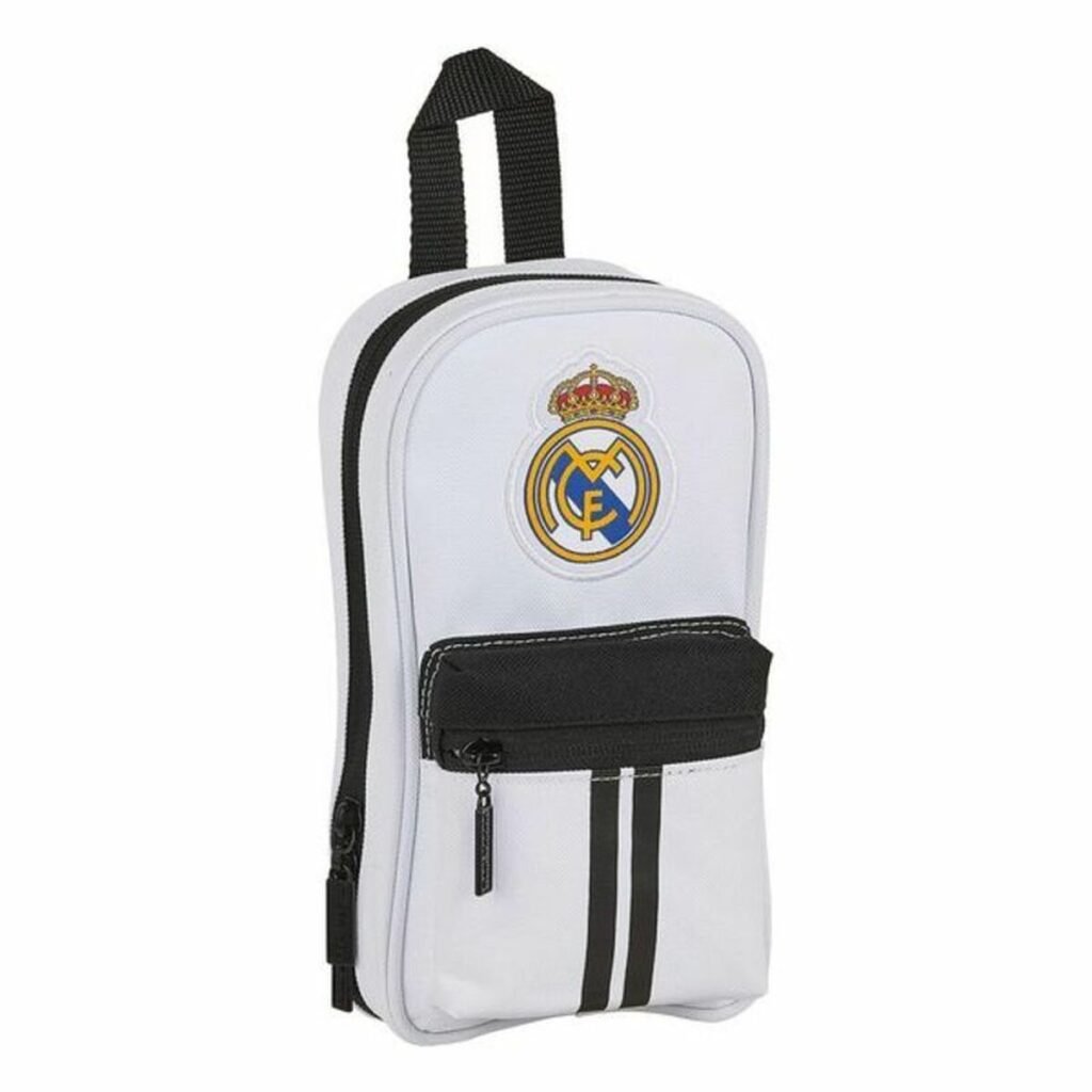 Σακίδιο Πλάτης για τα Μολύβια Real Madrid C.F. M847 Λευκό Μαύρο 12 x 23 x 5 cm