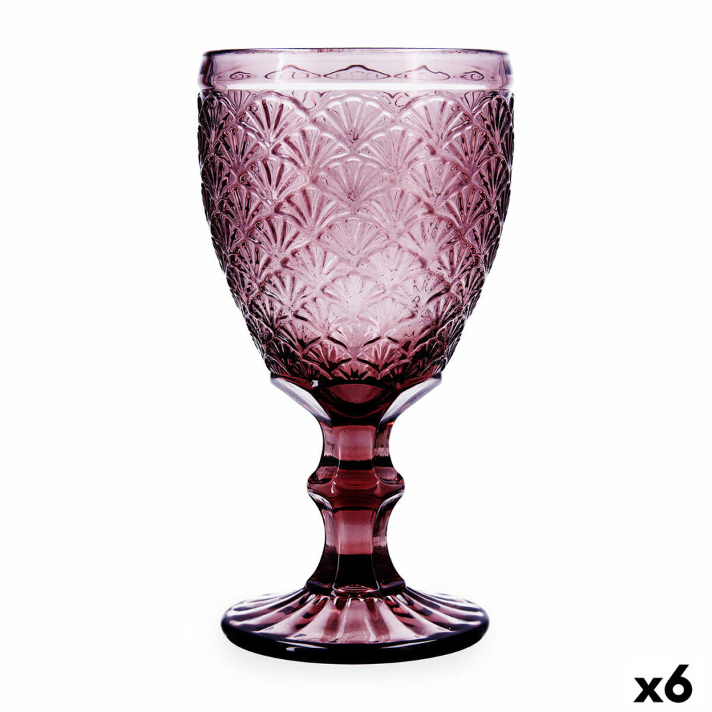 Ποτήρι Κρασί Bidasoa Rose Moon Ροζ Γυαλί 350 ml (x6)