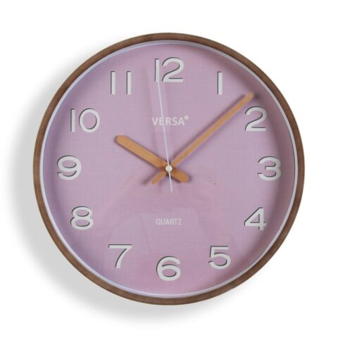 Ρολόι Τοίχου Versa Ροζ Πλαστική ύλη Χαλαζίας 4