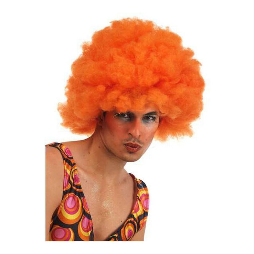 Περούκα με Σγουρά Μαλλιά Πολύχρωμο Πορτοκαλί