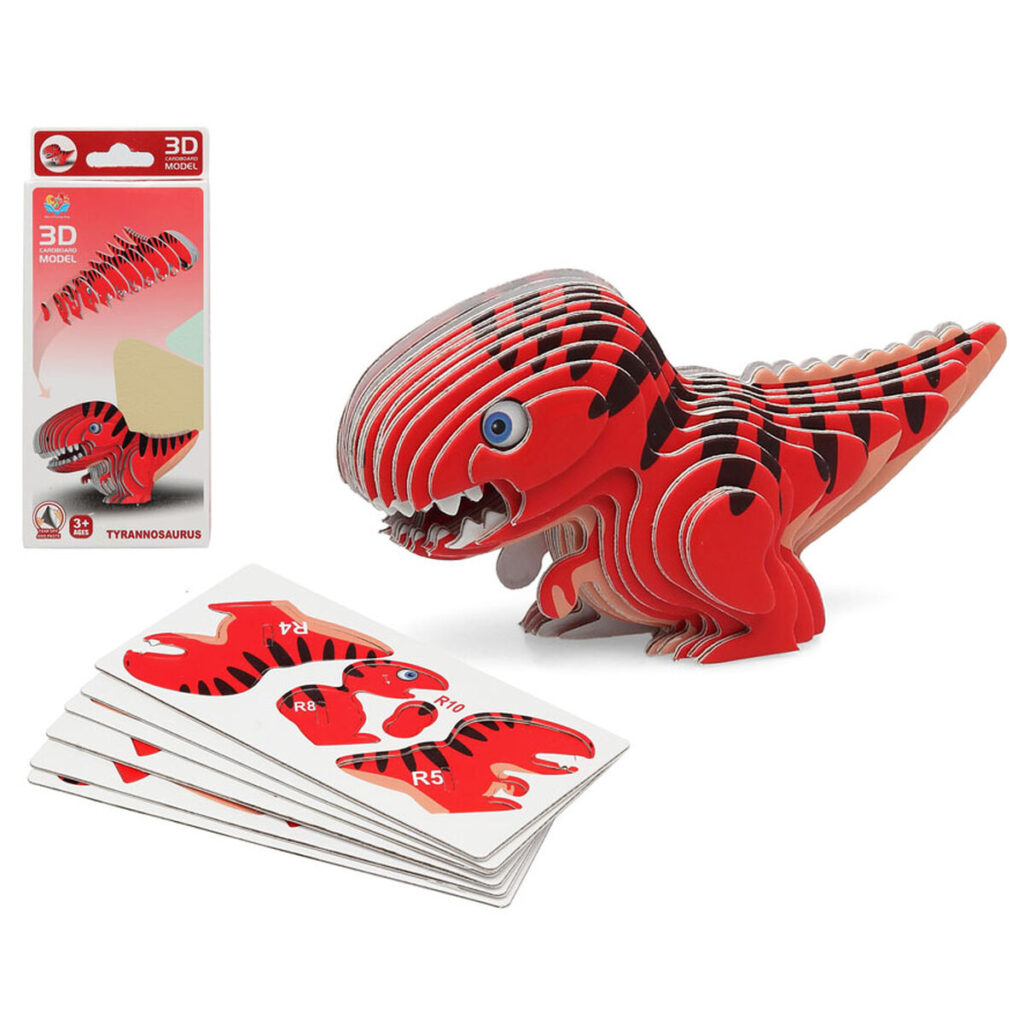 3D Παζλ Dino 18 x 8 cm Κόκκινο