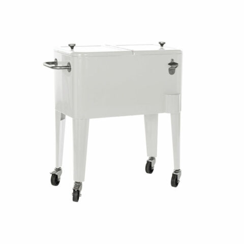 Φορητό Ψυγείο Θερμός DKD Home Decor Λευκό Με τροχούς Χάλυβας PP (56 L) (74 x 43 x 80 cm)