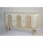 Τραπεζαρία DKD Home Decor Λευκό Χρυσό Ορείχαλκος Ξύλο από Μάνγκο 180 x 90 x 76 cm