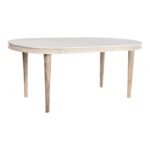 Τραπεζαρία DKD Home Decor Λευκό Χρυσό Ορείχαλκος Ξύλο από Μάνγκο 180 x 90 x 76 cm