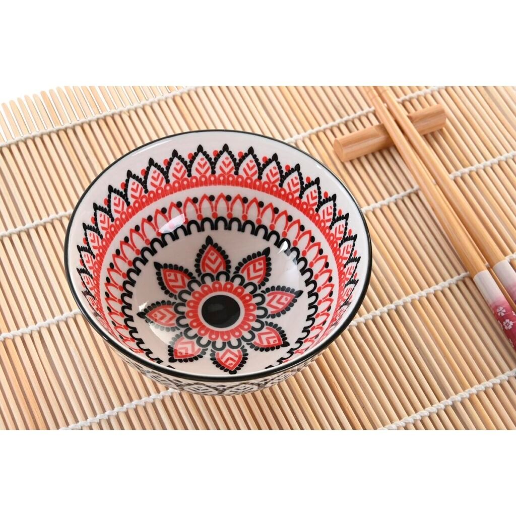 Σετ σούσι DKD Home Decor Πολύχρωμο Bamboo Πήλινα Mandala Ανατολικó 14