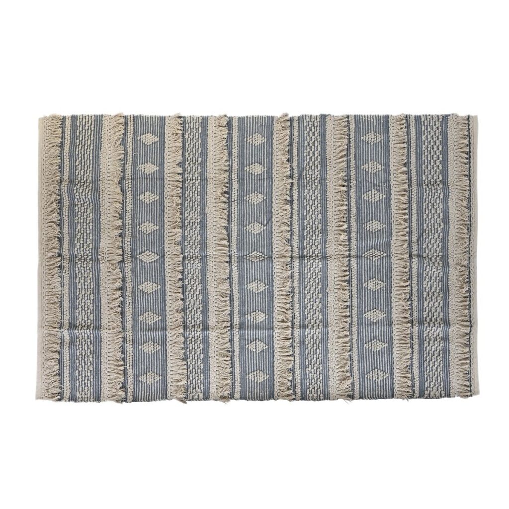 Χαλί DKD Home Decor 230 x 160 x 2 cm Μπλε βαμβάκι Λευκό Boho