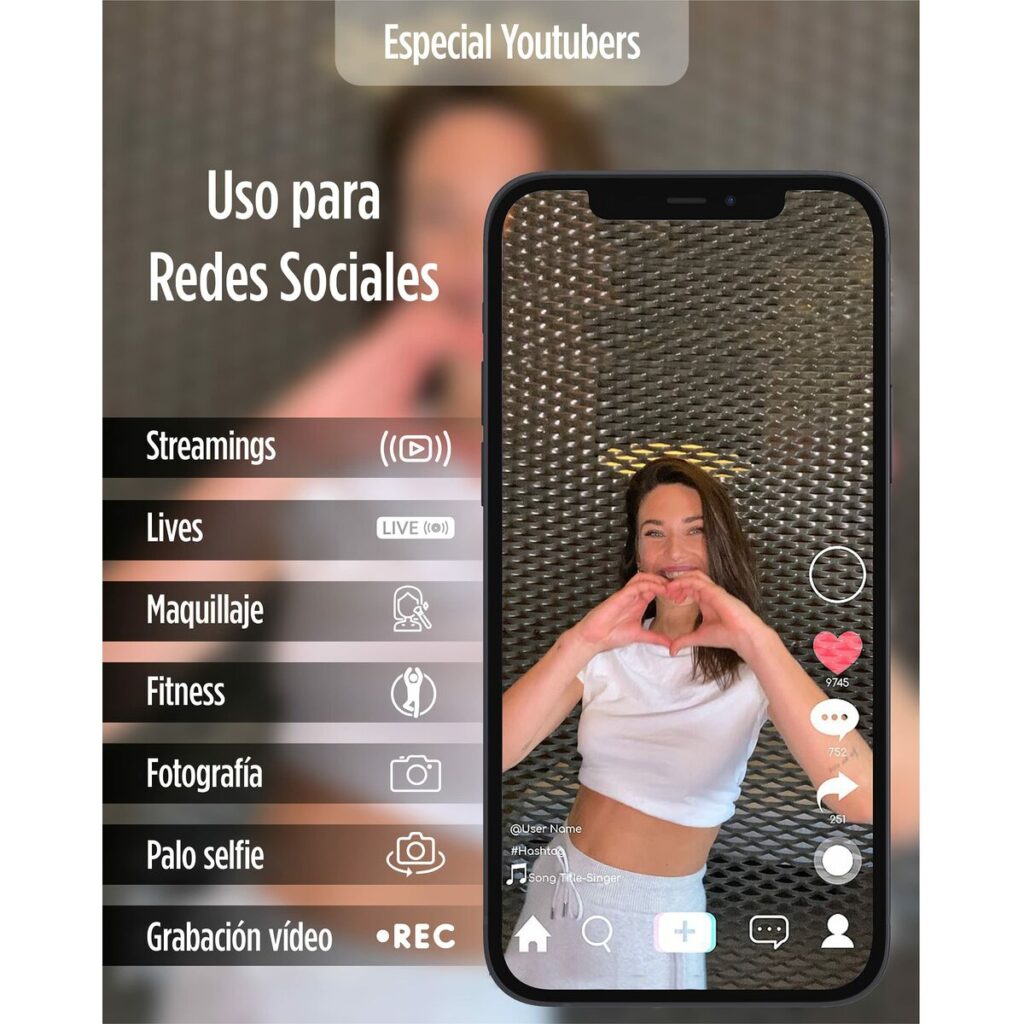 Επαναφορτιζόμενο Δαχτυλίδι Φωτός για Selfie KSIX Smartphone 12W