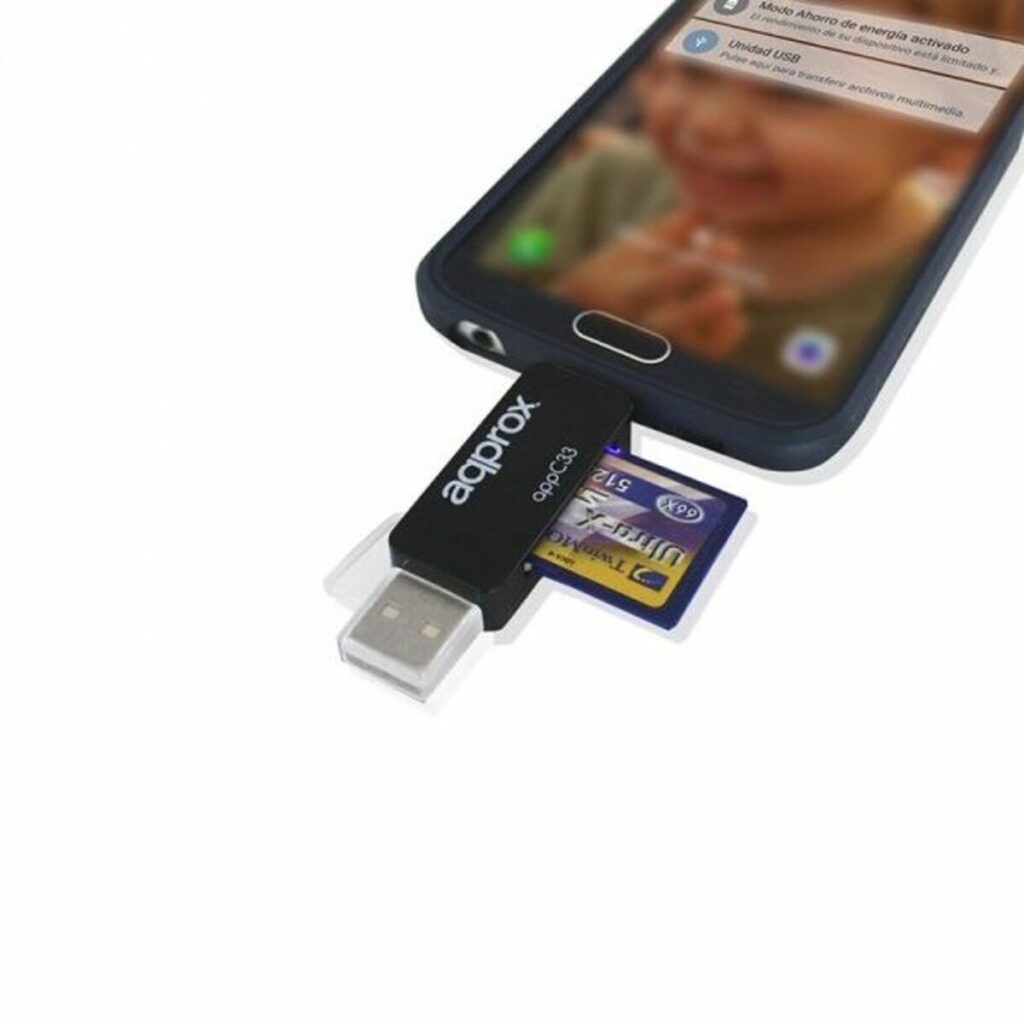 Συσκευή Ανάγνωσης Καρτών approx! FLTLFL0083 APPC33 Micro SD/SD/MMC Micro USB 480 Mbps 32 GB Μαύρο