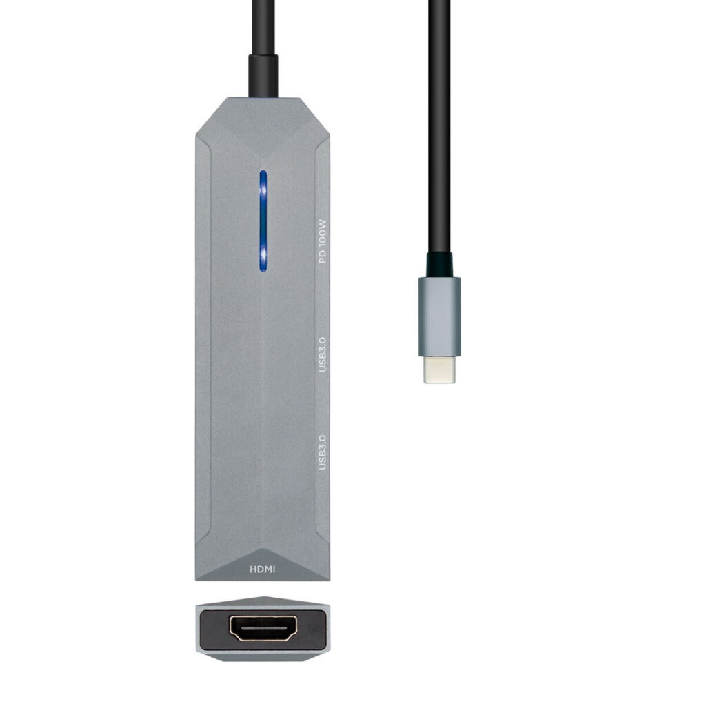 USB Hub Aisens ASUC-4P002-GR Μαύρο Γκρι