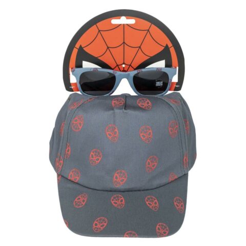 Σετ καπέλου και γυαλιών ηλίου Spider-Man Γκρι (54 cm) 2 Τεμάχια
