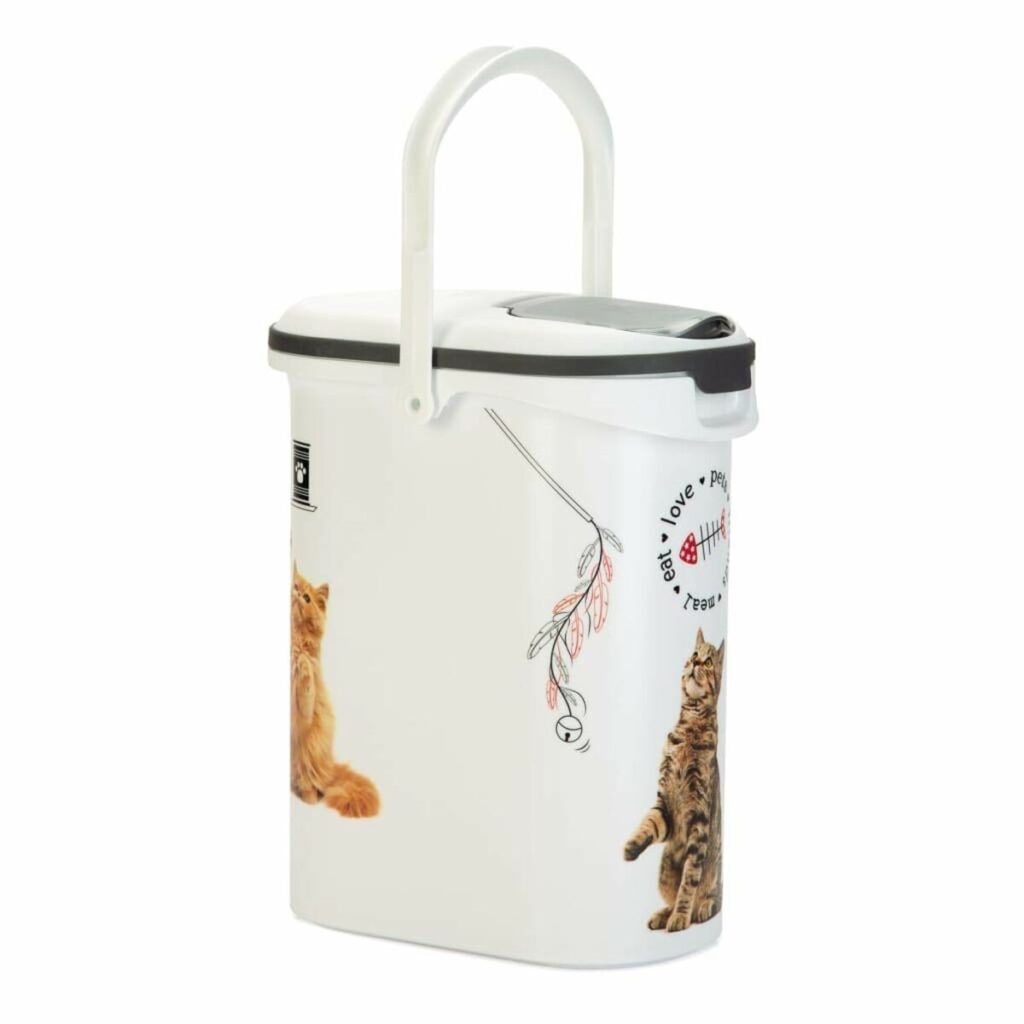 Κουτί τροφίμων για κατοικίδια Curver Love Pets Γάτα Λευκό 4 κιλά