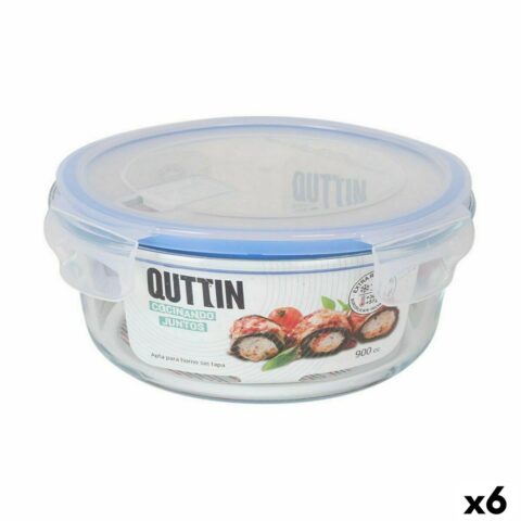 Ερμητικό Κουτί Γεύματος Quttin Στρογγυλή 900 ml (x6)