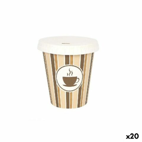 Σετ ποτηριών Algon Με καπάκι Αναλώσιμα Καφές Χαρτόνι 6 Τεμάχια 250 ml (20 Μονάδες)