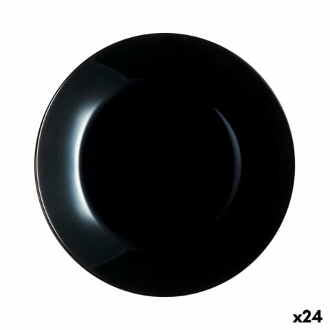 Επίπεδο πιάτο Luminarc Zelie Μαύρο Γυαλί 25 cm (24 Μονάδες)