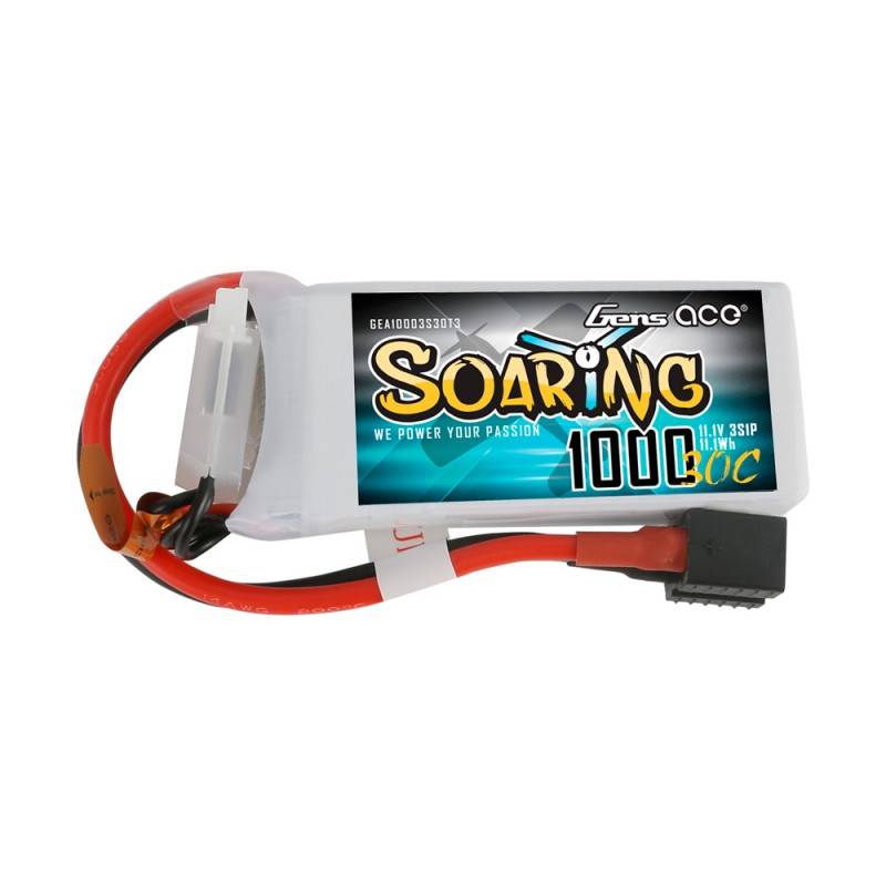 Battery Gens Ace Soaring 1000mAh 11.1V 30C 3S1P EC3/XT60/T-Plug