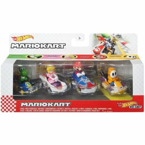 Σετ Oχημάτων Hot Wheels Mario Kart 8 cm 4 Τεμάχια
