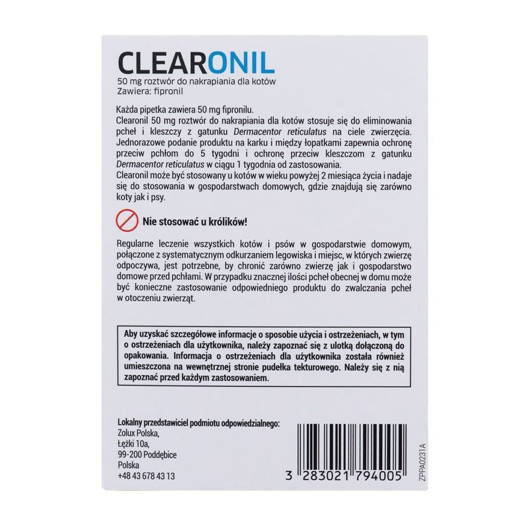Σταγόνες Francodex Clearonil Φλοιούς και τσιμπούρια 3 x 50 mg