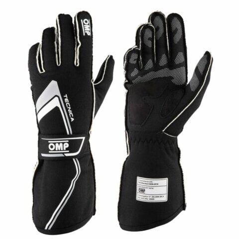 Men's Driving Gloves OMP TECNICA Μαύρο/Λευκό XL
