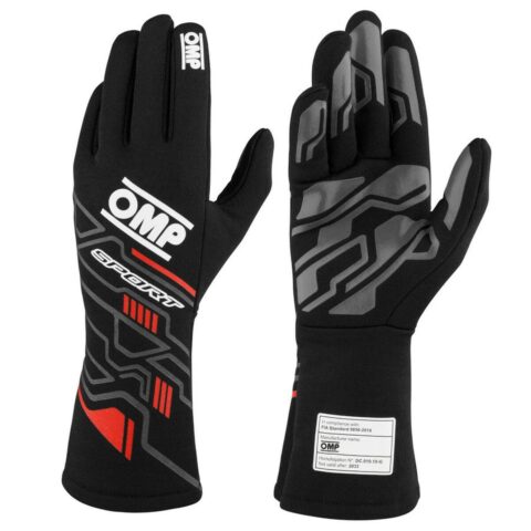 Men's Driving Gloves OMP SPORT Μαύρο/Κόκκινο L