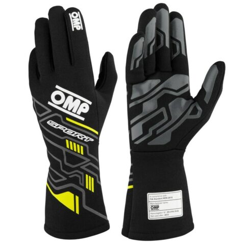 Men's Driving Gloves OMP SPORT Μαύρο/Κίτρινο L