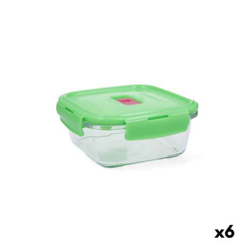 Ερμητικό Κουτί Γεύματος Luminarc Pure Box Holy Πράσινο Γυαλί Τετράγωνο 760 ml (x6)