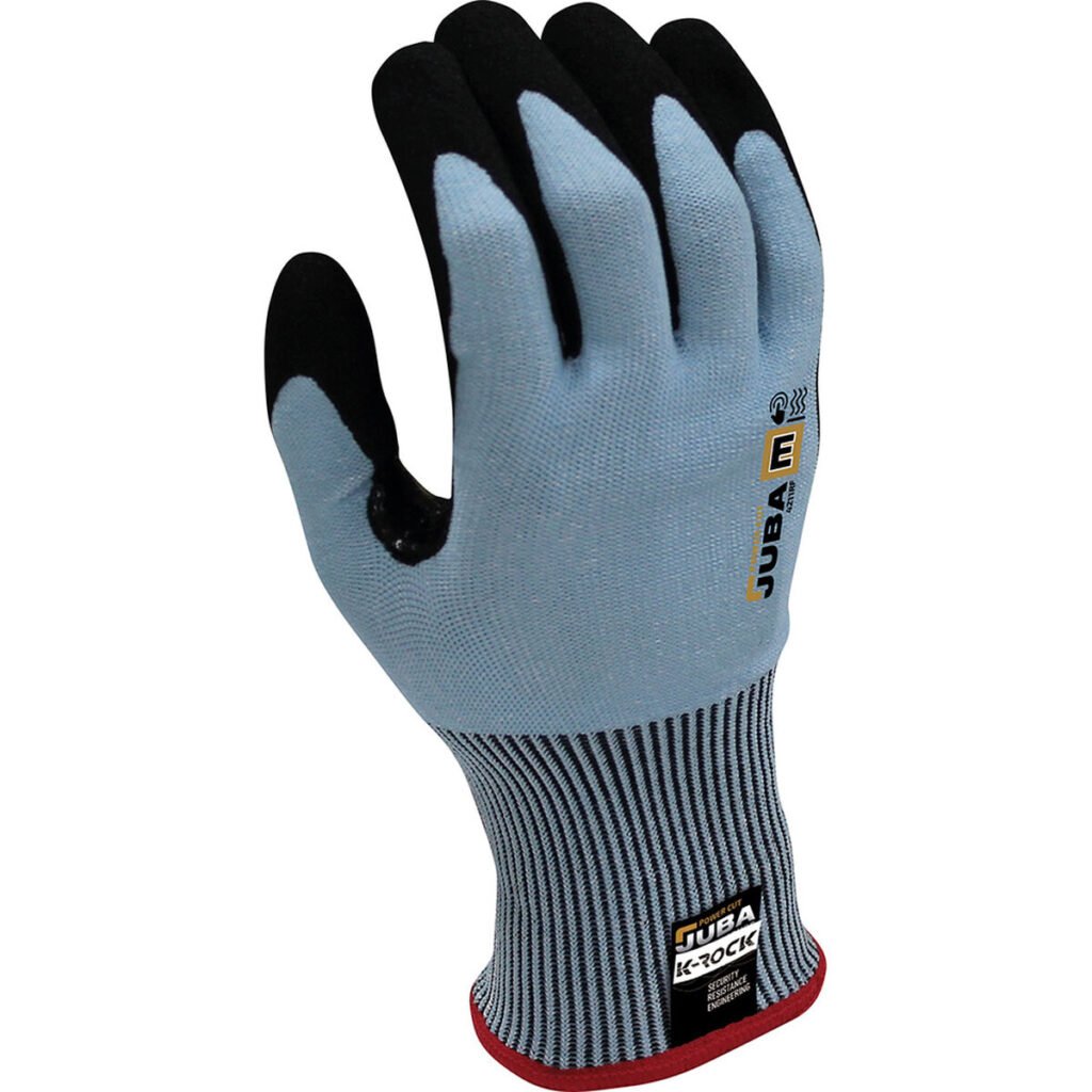 Γάντια Εργασίας JUBA K-Rock Μαύρο Μπλε Touchpad ίνα Νιτρίλιο