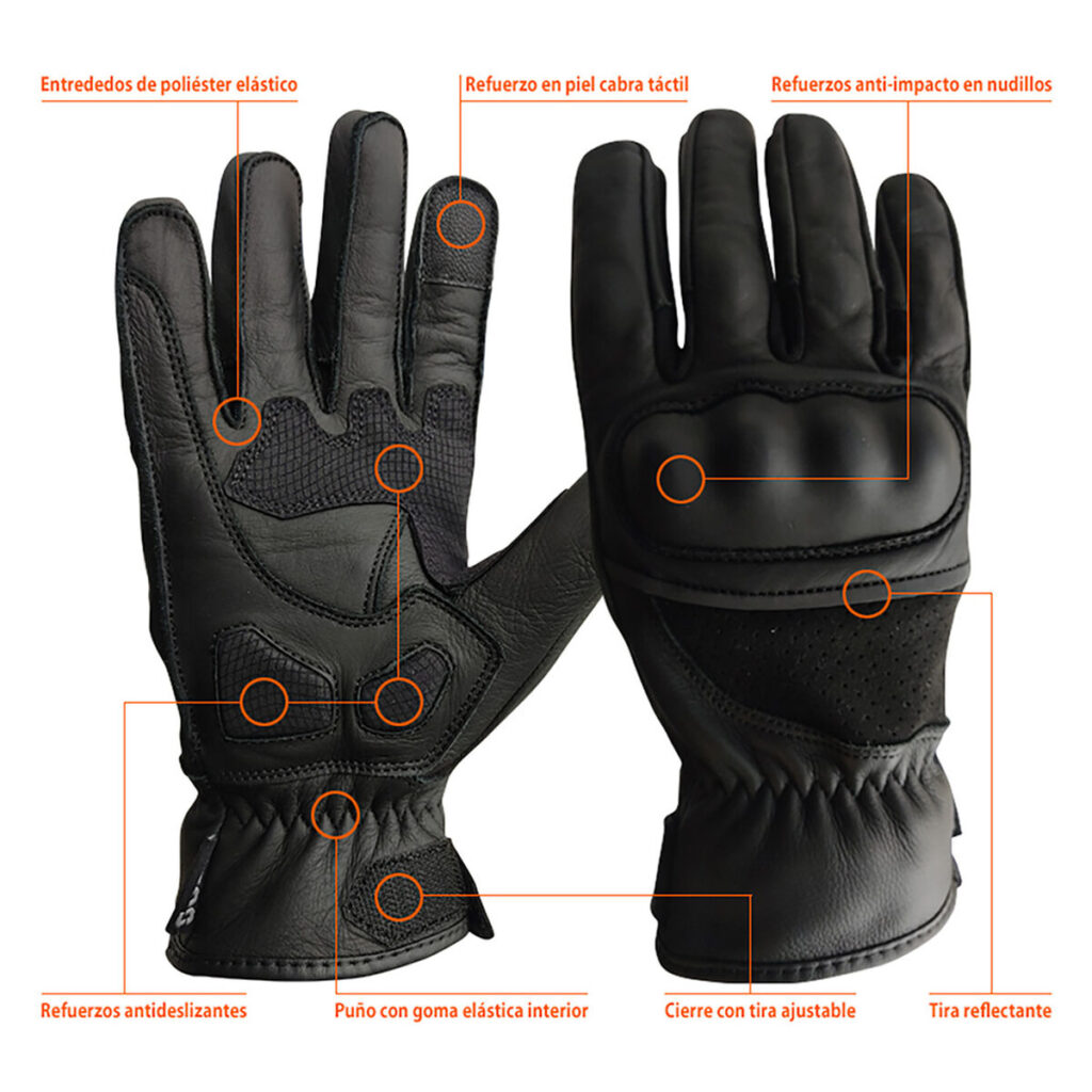 Γάντια Μοτοσυκλέτας JUBA Μαύρο 7