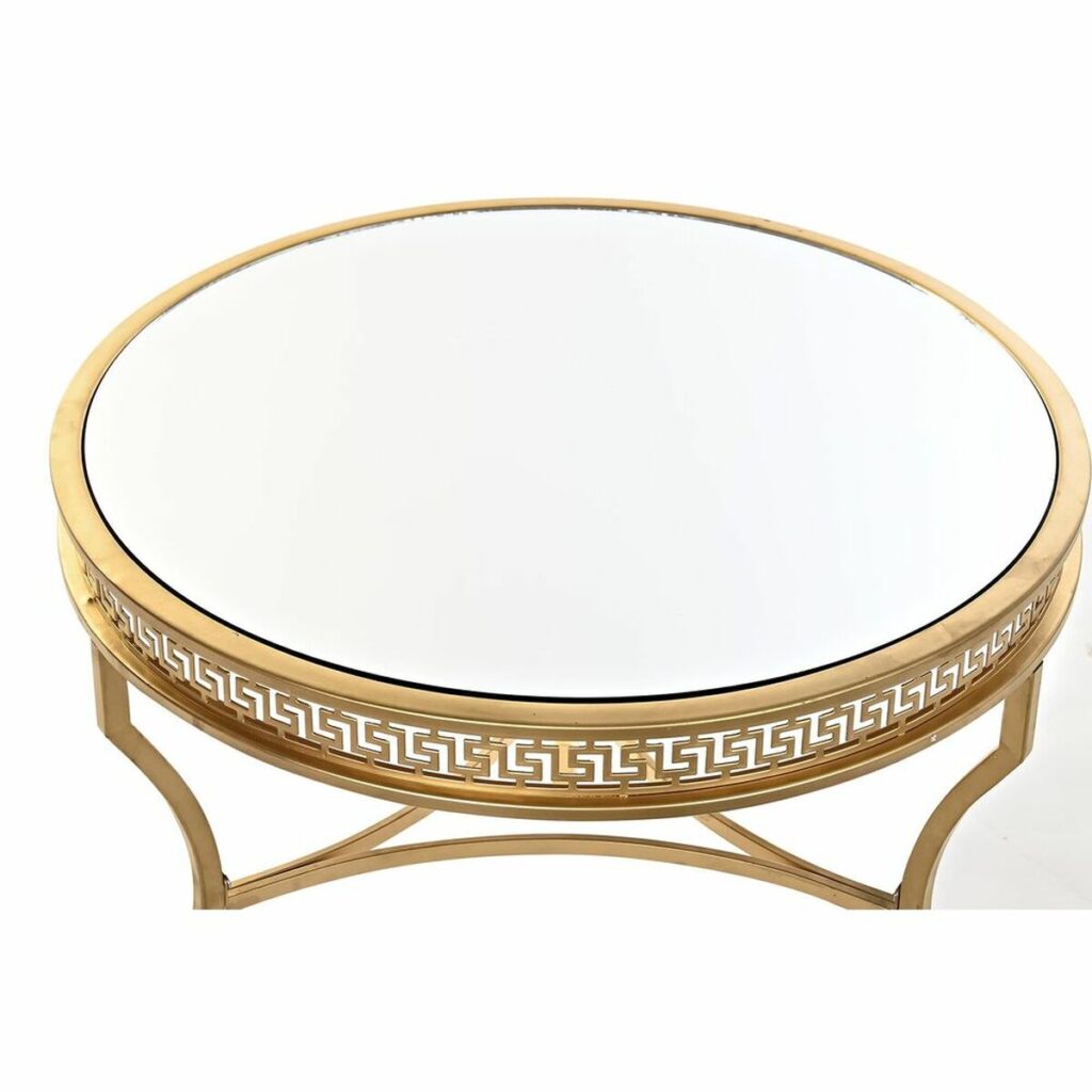 Βοηθητικό Τραπέζι DKD Home Decor Καθρέφτης Χρυσό Μέταλλο Ανατολικó (61 x 61 x 46 cm)