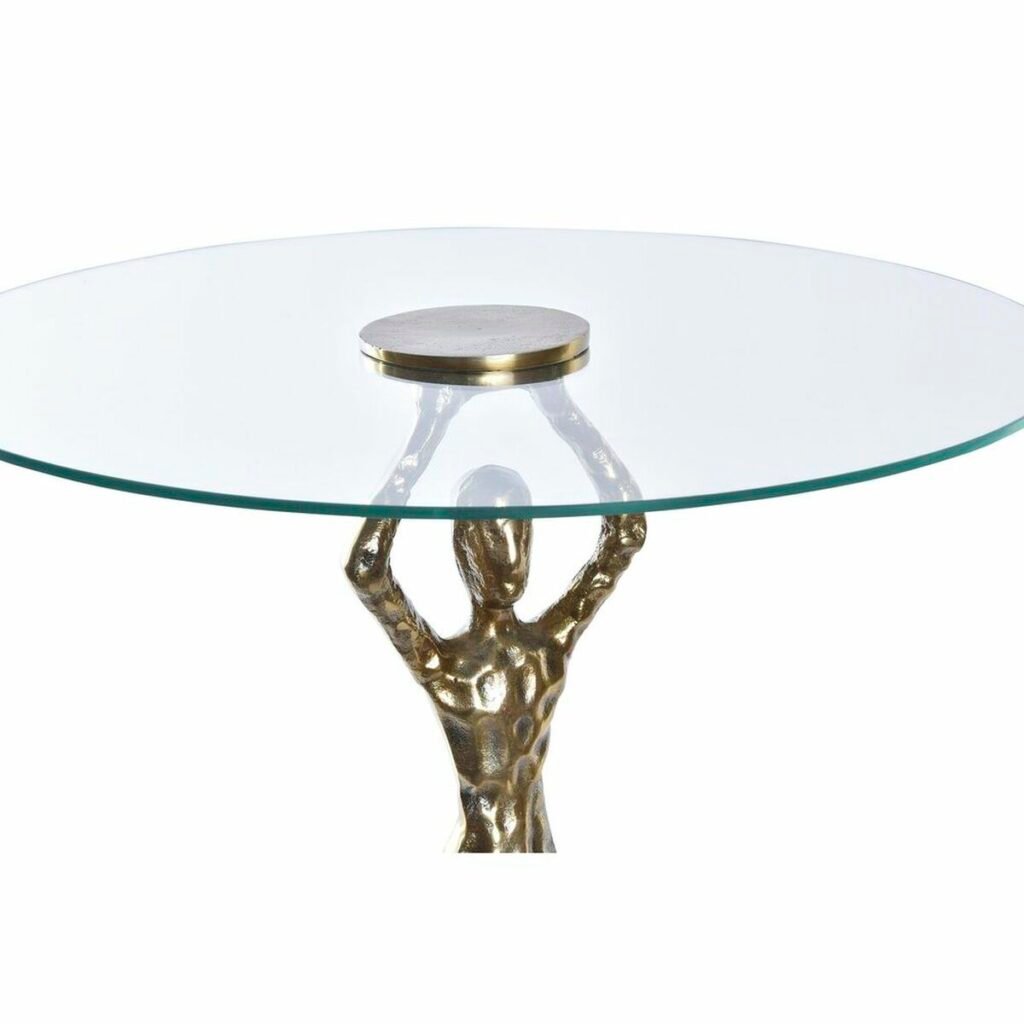 Βοηθητικό Τραπέζι DKD Home Decor Κρυστάλλινο Χρυσό Αλουμίνιο 46 x 46 x 57 cm