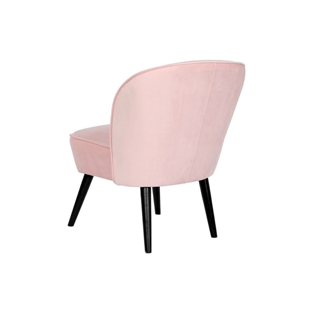 Κάθισμα DKD Home Decor Μαύρο Ανοιχτό Ροζ Ξύλο 60 x 70 x 78 cm