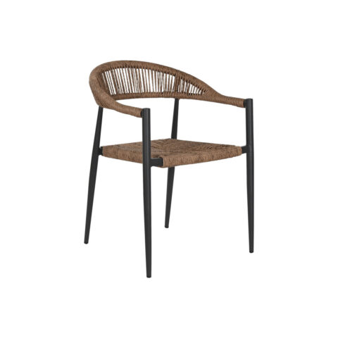 Καρέκλα Home ESPRIT Καφέ Μαύρο Αλουμίνιο ρατάν 56 x 60 x 78 cm