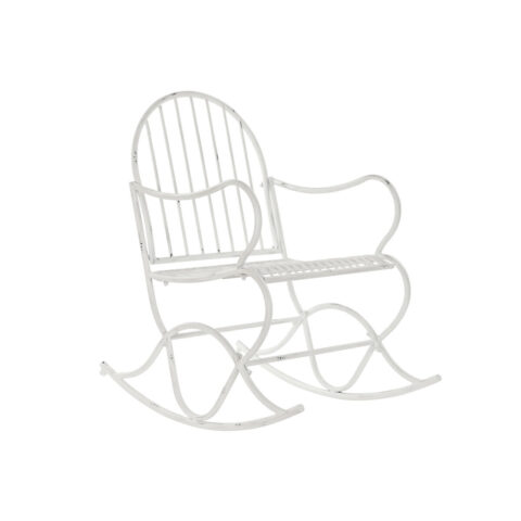 Κουνιστή Καρέκλα Home ESPRIT Λευκό Μέταλλο 60 x 90 x 96